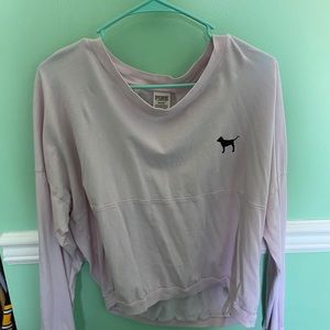 cropped pink long sleeve